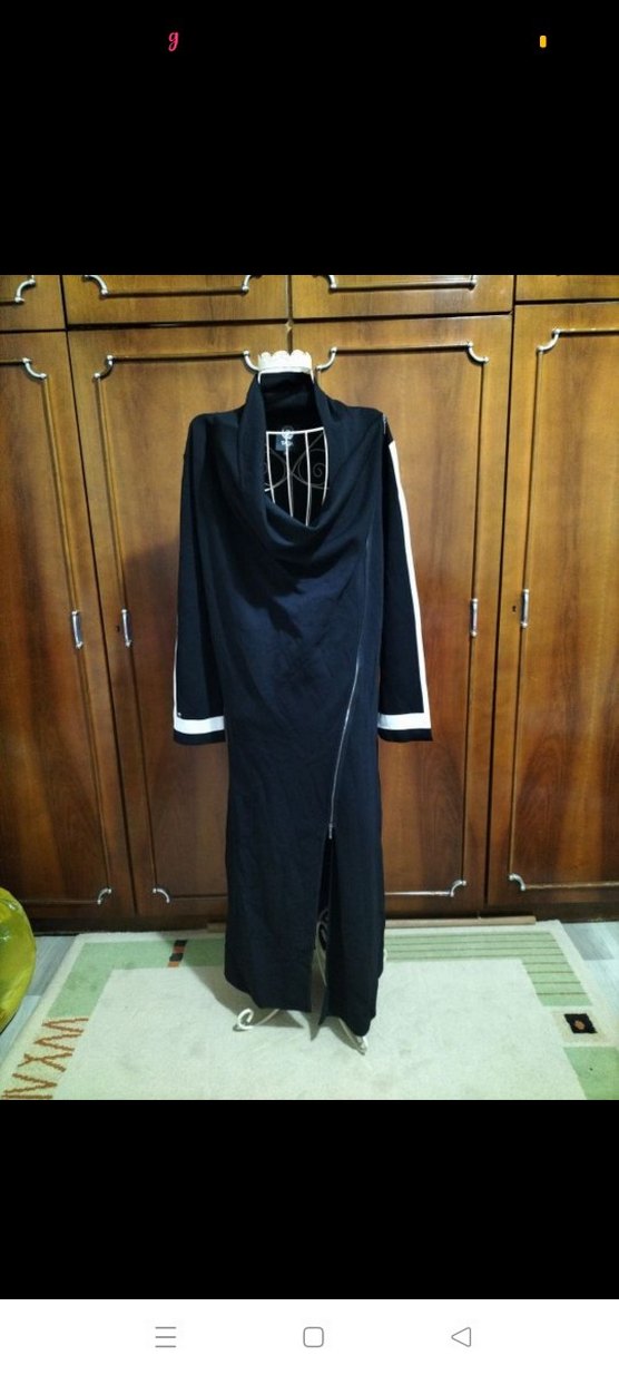 Kadın Siyah Uzun Kollu Gotik Uzun Elbise - Görsel 2