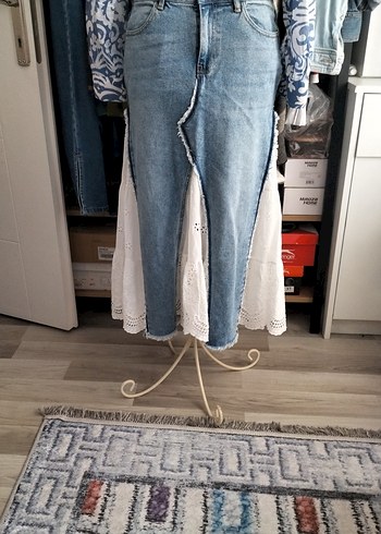 Diğer Bohem Denim Maxi Etek Rahat Ve Sik