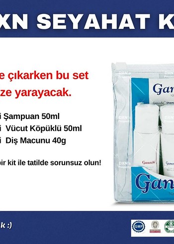 DXN Seyahat Bakım Seti - Şampuan, Vücut Köpüğü, Diş Macunu