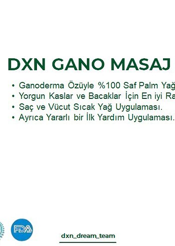 DXN Gano Masaj Vücut ve Saç Yağı