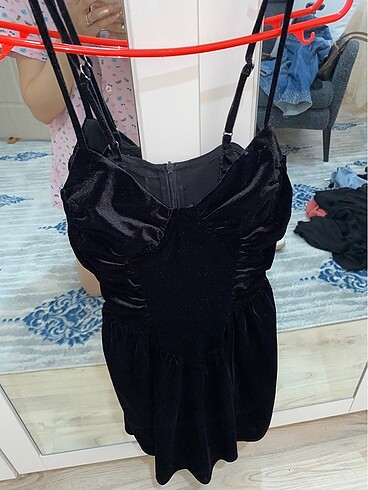 xs Beden Bershka kadife korse elbise