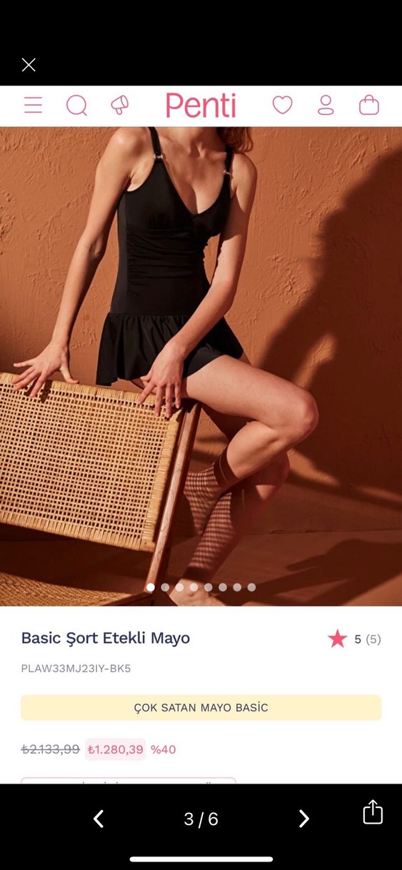 Siyah Mini Strappy Kadın Mayo - Görsel 2