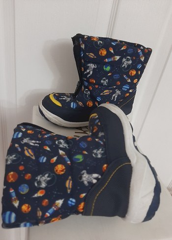 Erkek Çocuk Mavi Desenli Cırt Cırtlı Bot - Görsel 5