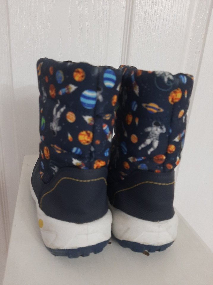 Erkek Çocuk Mavi Desenli Cırt Cırtlı Bot - Görsel 4