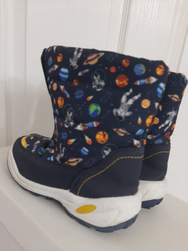 Erkek Çocuk Mavi Desenli Cırt Cırtlı Bot - Görsel 3