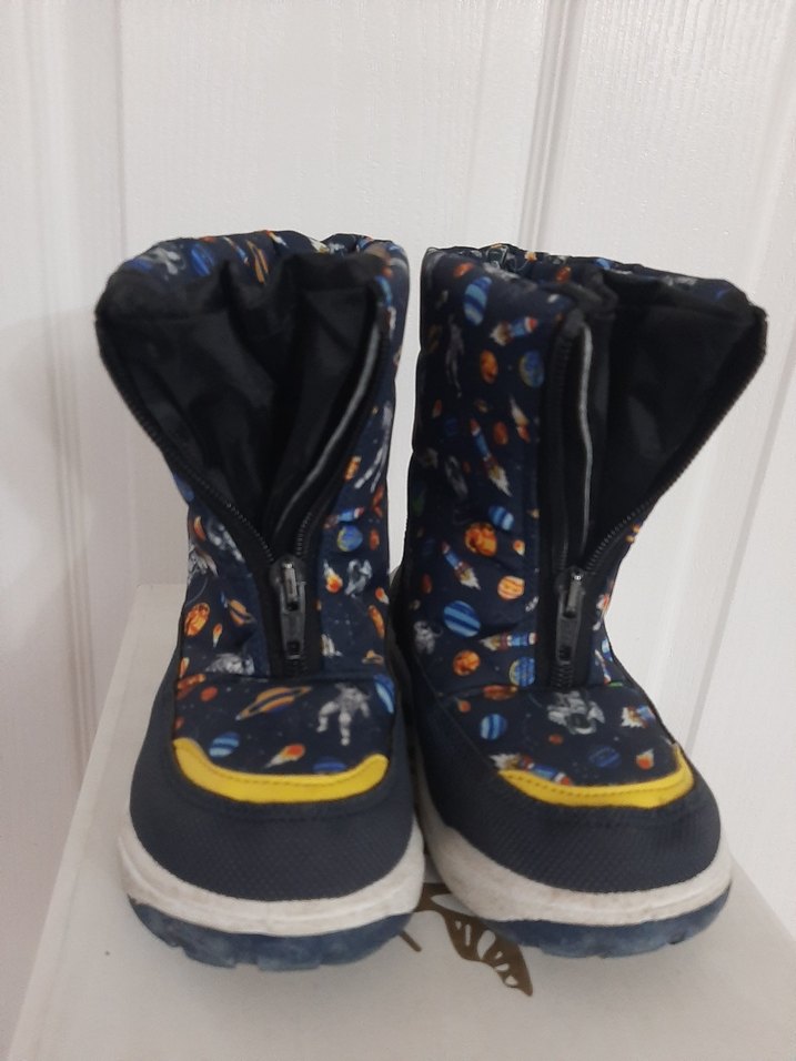 Erkek Çocuk Mavi Desenli Cırt Cırtlı Bot - Görsel 2