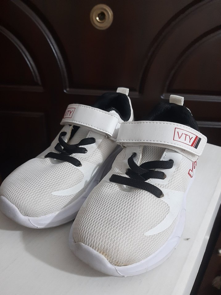 Beyaz Erkek Çocuk Spor Ayakkabı Velcro - Görsel 2