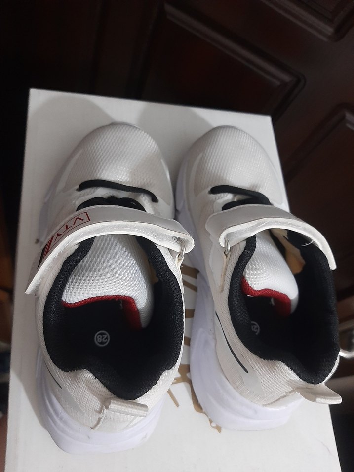 Beyaz Erkek Çocuk Spor Ayakkabı Velcro - Görsel 4