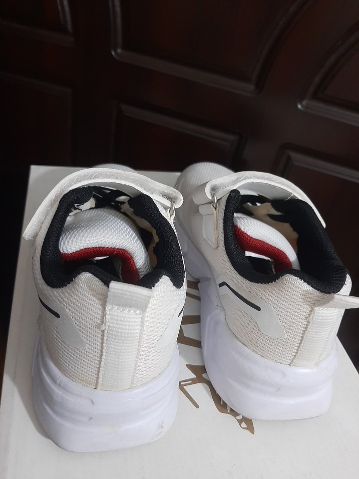 Beyaz Erkek Çocuk Spor Ayakkabı Velcro - Görsel 3