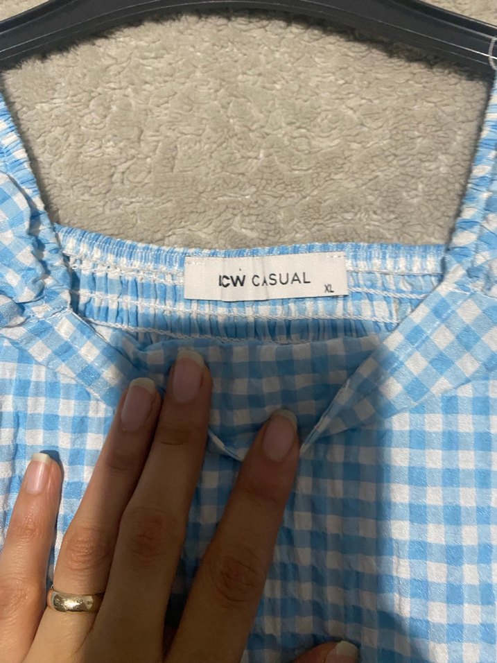 Mavi  Kadın Bluz, - Görsel 3