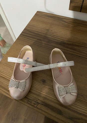 Kız Çocuk Pembe Fiyonklu Babet Ayakkabı - Görsel 2