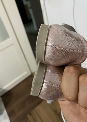 Kız Çocuk Pembe Fiyonklu Babet Ayakkabı - Görsel 4