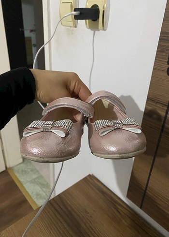 Kız Çocuk Pembe Fiyonklu Babet Ayakkabı - Görsel 3