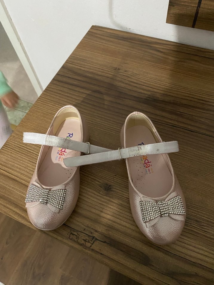 Kız Çocuk Pembe Fiyonklu Babet Ayakkabı - Görsel 2