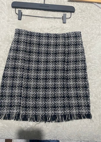 Ekose Desenli Örme Midi Etek - Görsel 2