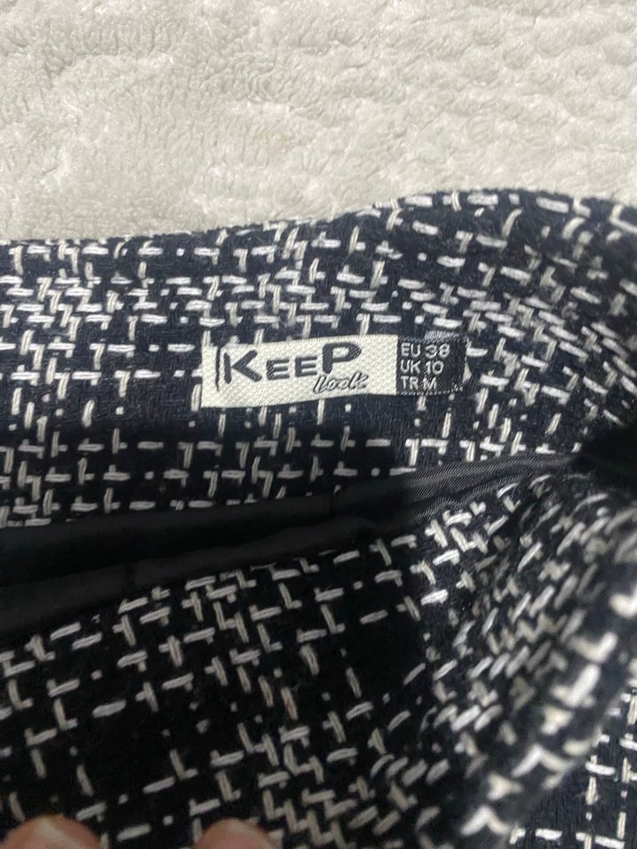 Ekose Desenli Örme Midi Etek - Görsel 4