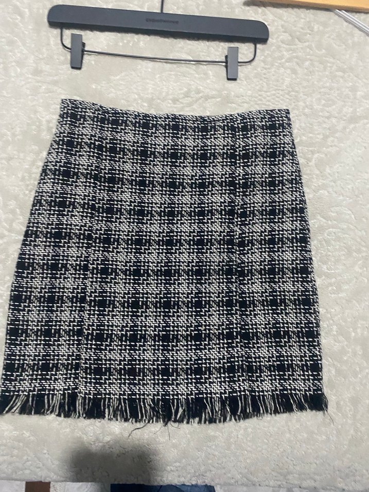 Ekose Desenli Örme Midi Etek - Görsel 2