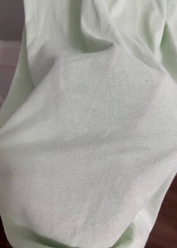 m Beden Nakışlı Yeşil Penye Elbise