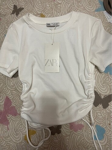 Zara büzgülü fitilli top bluz crop tişört