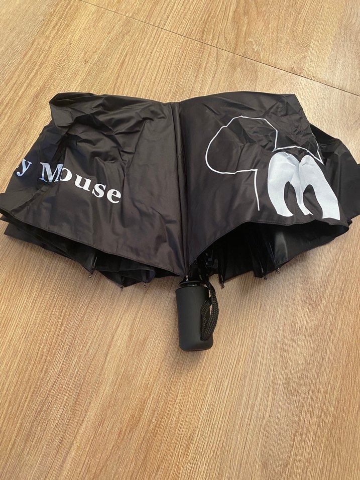 Siyah Mickey mouse Desenli Kadın Şemsiye - Görsel 2