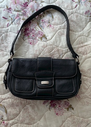 American Vintage Tokalı Siyah Deri Vintage Kadın Çanta