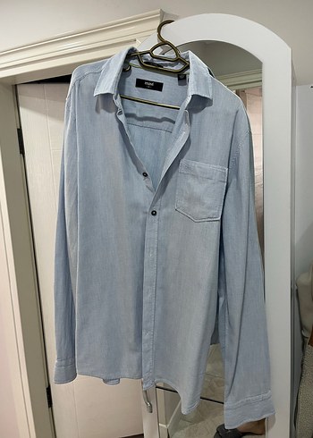 Erkek Açık Mavi Denim Gömlek