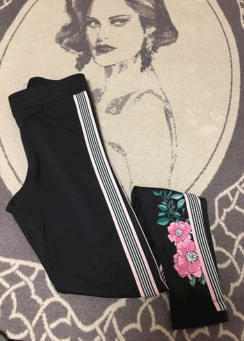 xs Beden H&m Detaylı Siyah Kadın Tayt