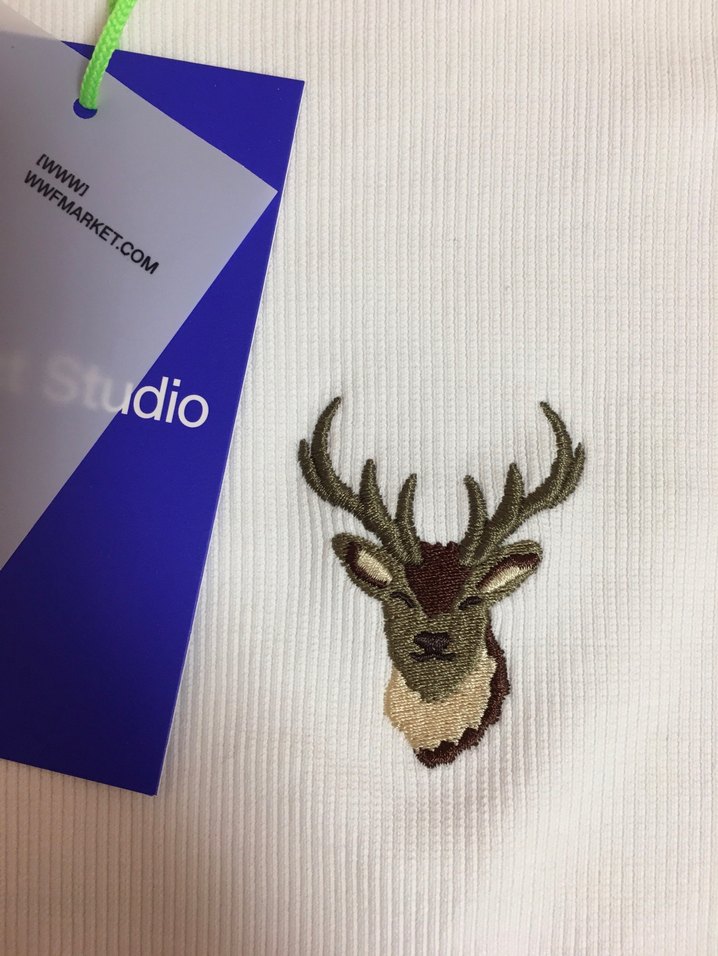 Reflect studio wwf Minimalist Geyik fitilli beyaz Tişört - Görsel 5