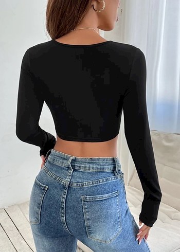 Siyah Parlak Goth Bluz - Görsel 4