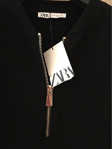 Zara Zara triko fermuarlı elbise