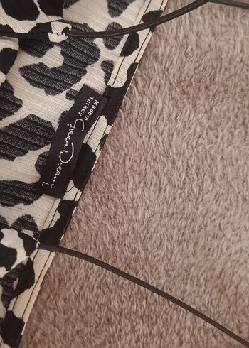m Beden siyah Renk Kadın Leopar Desenli ikili takım
