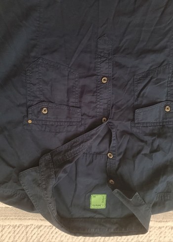 DeFacto lacivert Keten Kısa Kollu Erkek Gömlek - Görsel 3