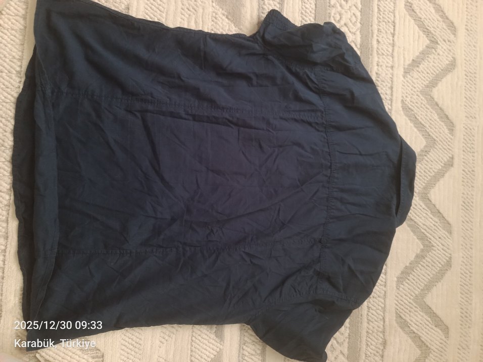 DeFacto lacivert Keten Kısa Kollu Erkek Gömlek - Görsel 5