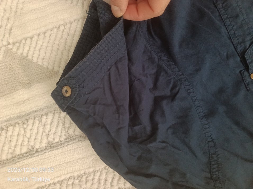 DeFacto lacivert Keten Kısa Kollu Erkek Gömlek - Görsel 4