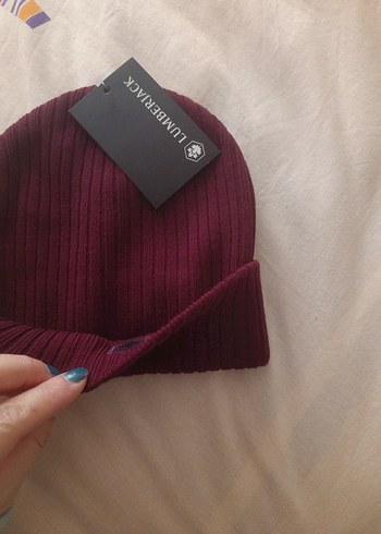 Bordo Kadın Örgü Bere - Görsel 4