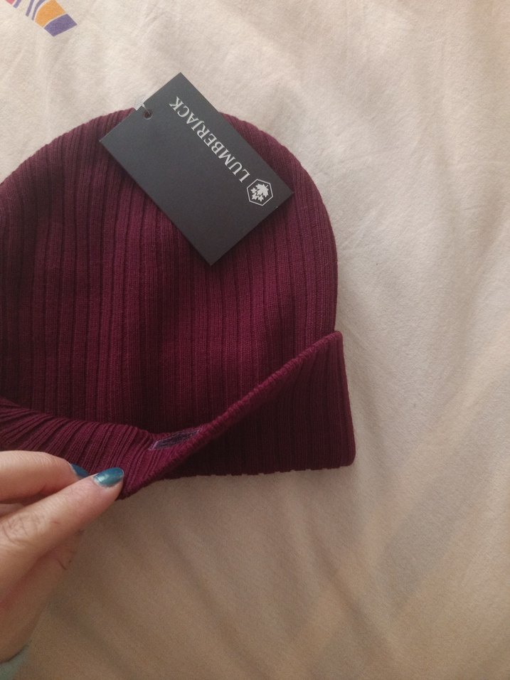 Bordo Kadın Örgü Bere - Görsel 4