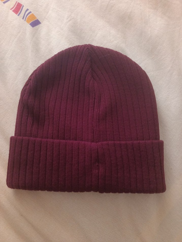 Bordo Kadın Örgü Bere - Görsel 2