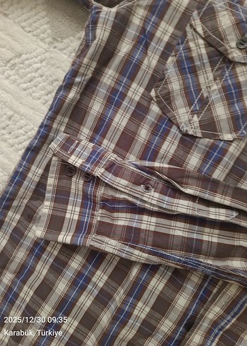 Erkek ekoseli uzun Kollu Düğmeli Gömlek - Görsel 4