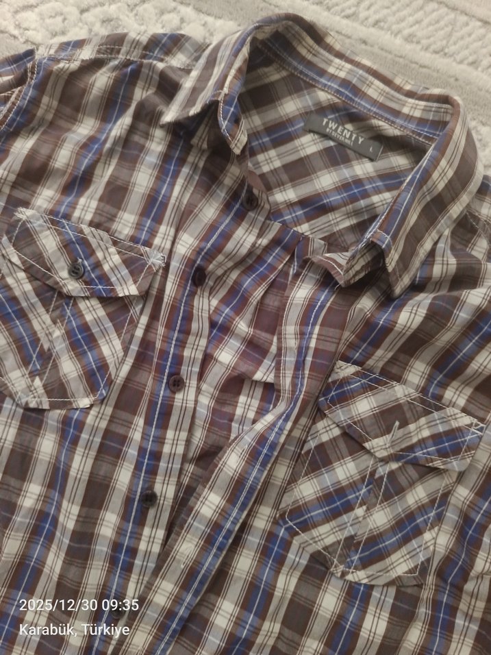 Erkek ekoseli uzun Kollu Düğmeli Gömlek - Görsel 3