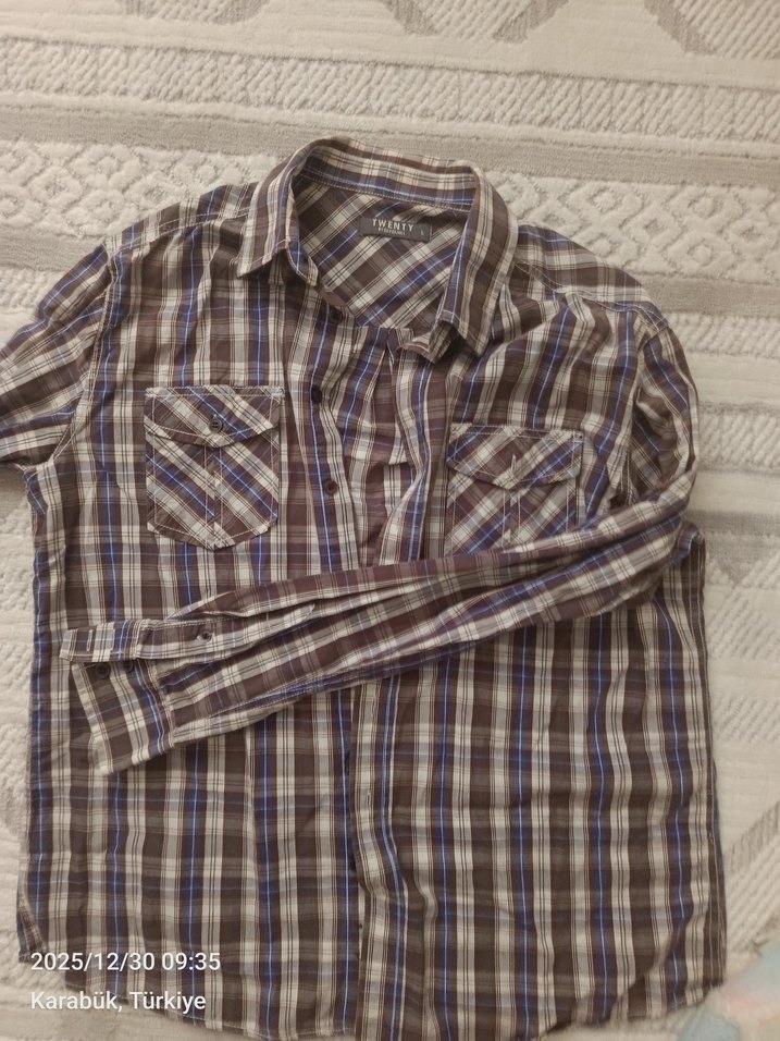 Erkek ekoseli uzun Kollu Düğmeli Gömlek - Görsel 5