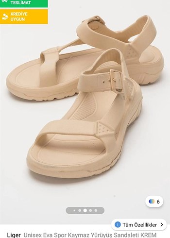 Bej erkek Günlük Bantlı Sandalet eva - Görsel 6