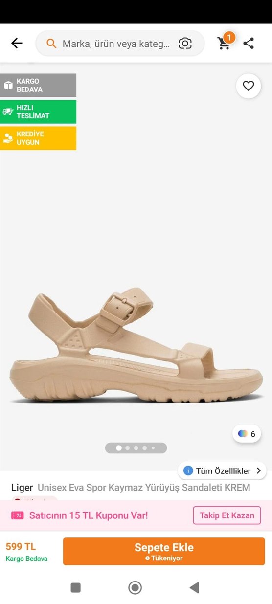 Bej erkek Günlük Bantlı Sandalet eva - Görsel 5