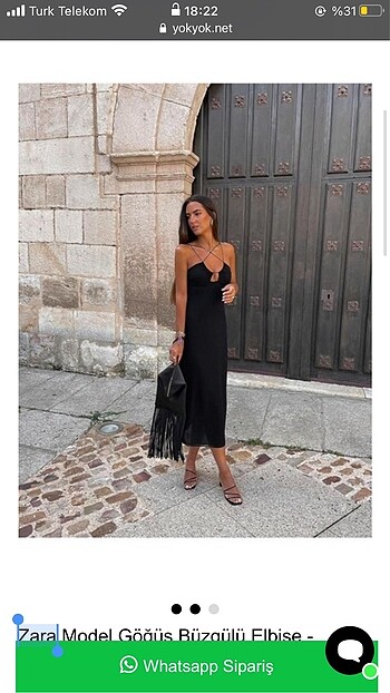 Zara Zara model uzun siyah elbise