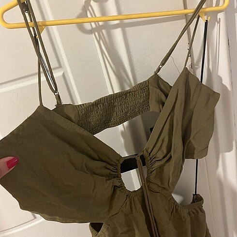 H&M H&m haki yeşili kısa elbise