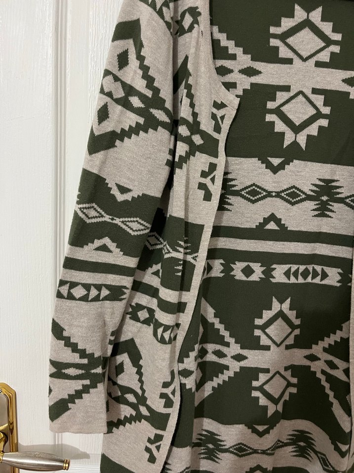 Uzun Bohem Desenli Kadın Hırka - Görsel 2