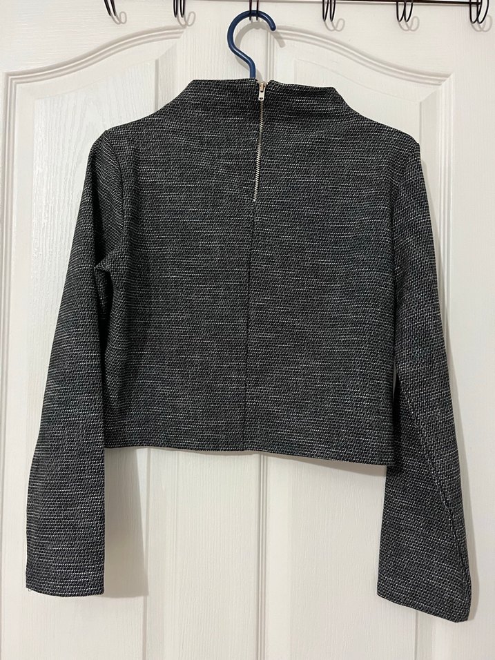 Gri  Yarım Balıkçı Yaka Kadın Kazak - Görsel 3