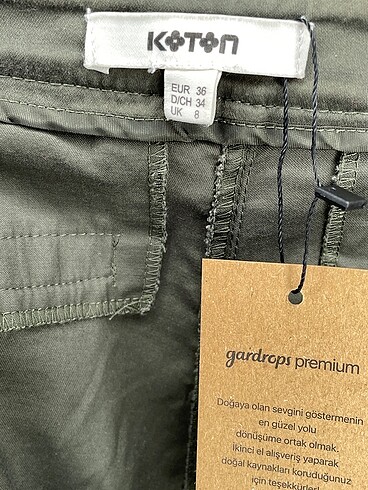 36 Beden haki Renk Koton Jean / Kot %70 İndirimli.