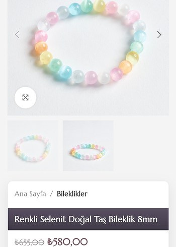 Renkli Doğal Taş Selenit Bileklik - Görsel 2