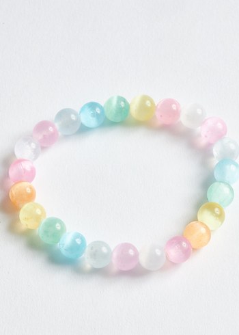 Renkli Doğal Taş Selenit Bileklik - Görsel 4