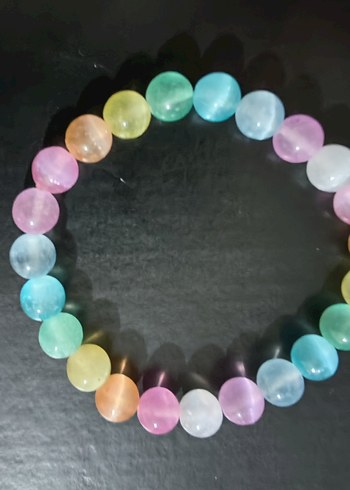 Renkli Doğal Taş Selenit Bileklik - Görsel 5